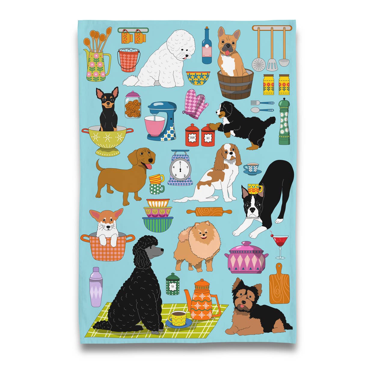 Naked Decor - Puppy Dogs in the Kitchen Tea Towel