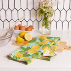 rockflowerpaper - Lemon Blossoms blu Kitchen Tea Towel