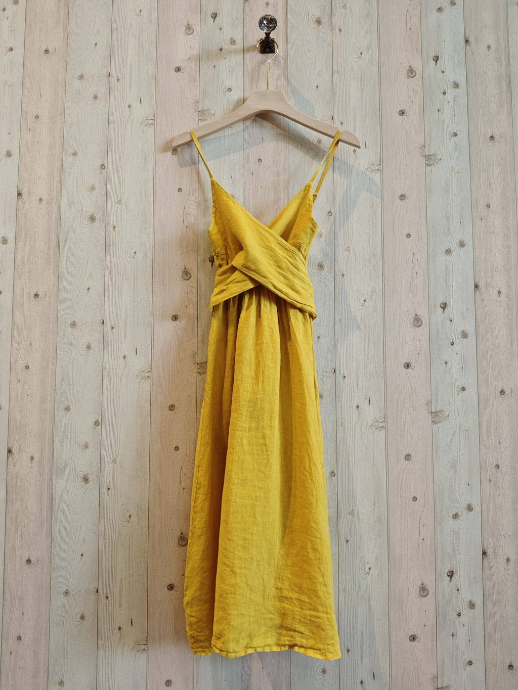 Linen & More - REF 25811 DRESS WITH CROSSED BOW 100% LINEN