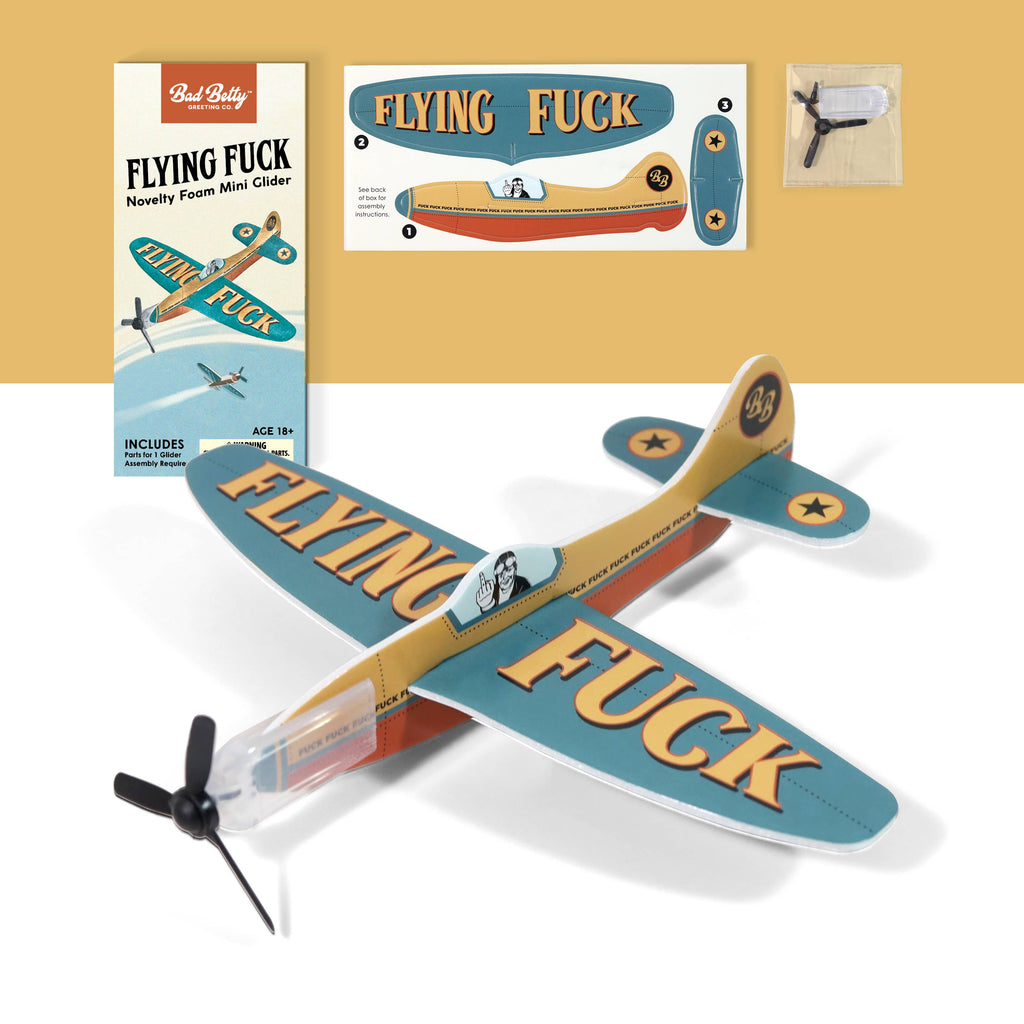 Bad Betty Greeting Co. - Novelty Toy Foam Glider Flying Fuck - Funny Gag Gift