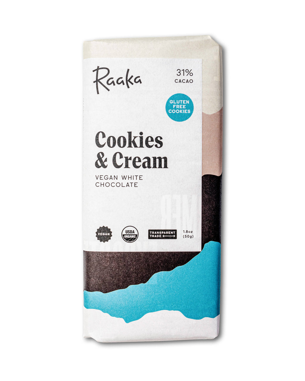 Raaka Chocolate - 31% Cookies & Cream Vegan White Chocolate Bar