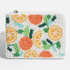 Collections by Fame Accessories - Seed Beaded Multi Lemon Fruit Coin Purse