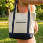 Collections by Fame Accessories - Lazy Sundays Embroidered Canvas Tote Bag
