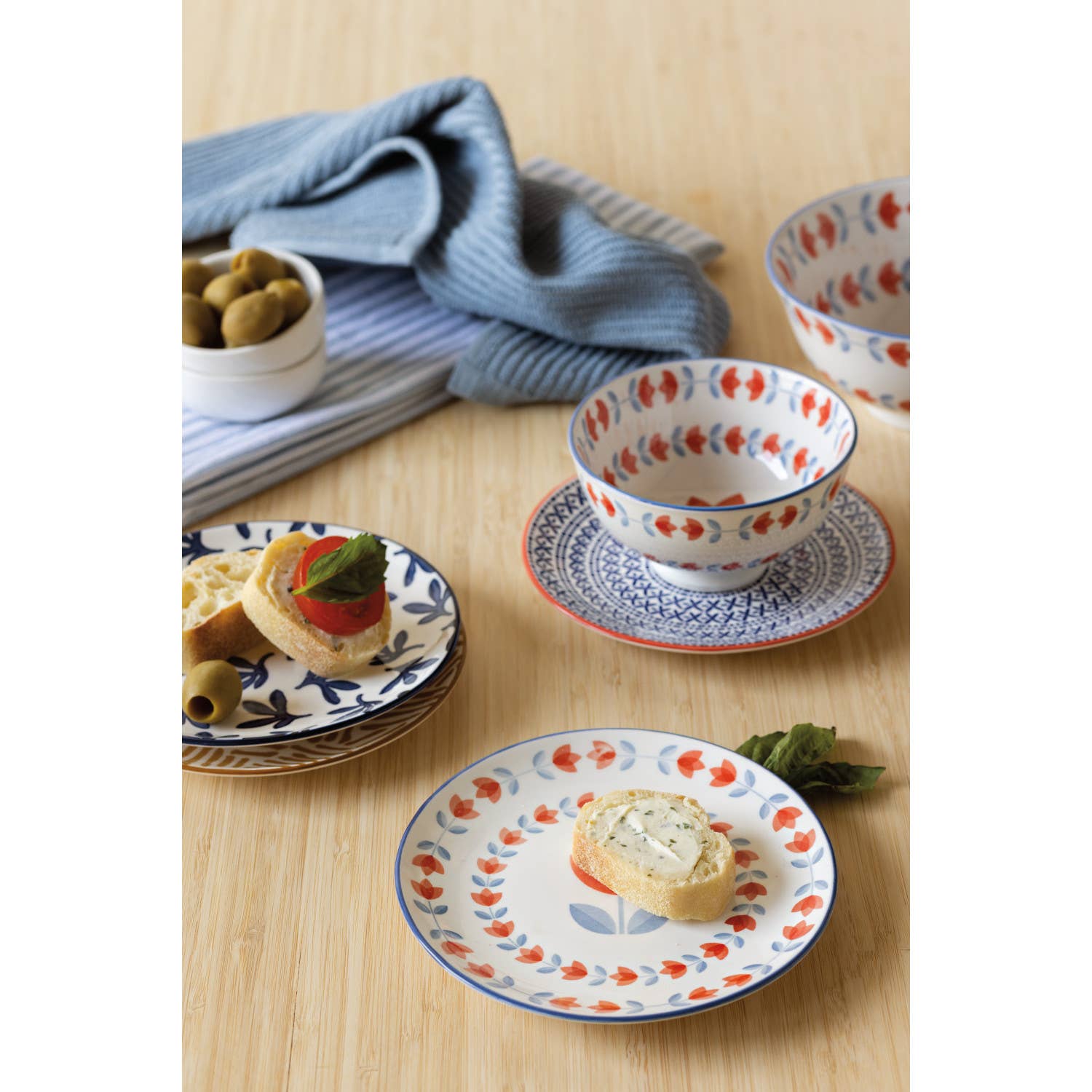 Now Designs by Danica - Blue Floral Stamped Appetizer Plate 6 inch