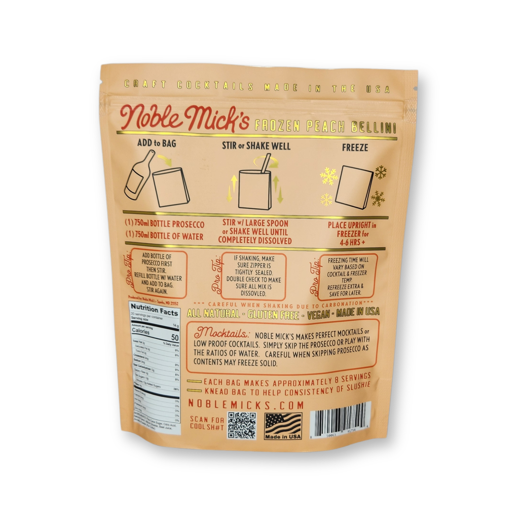 Noble Mick's - Craft Beverage Company - Peach Bellini Frozen Cocktail