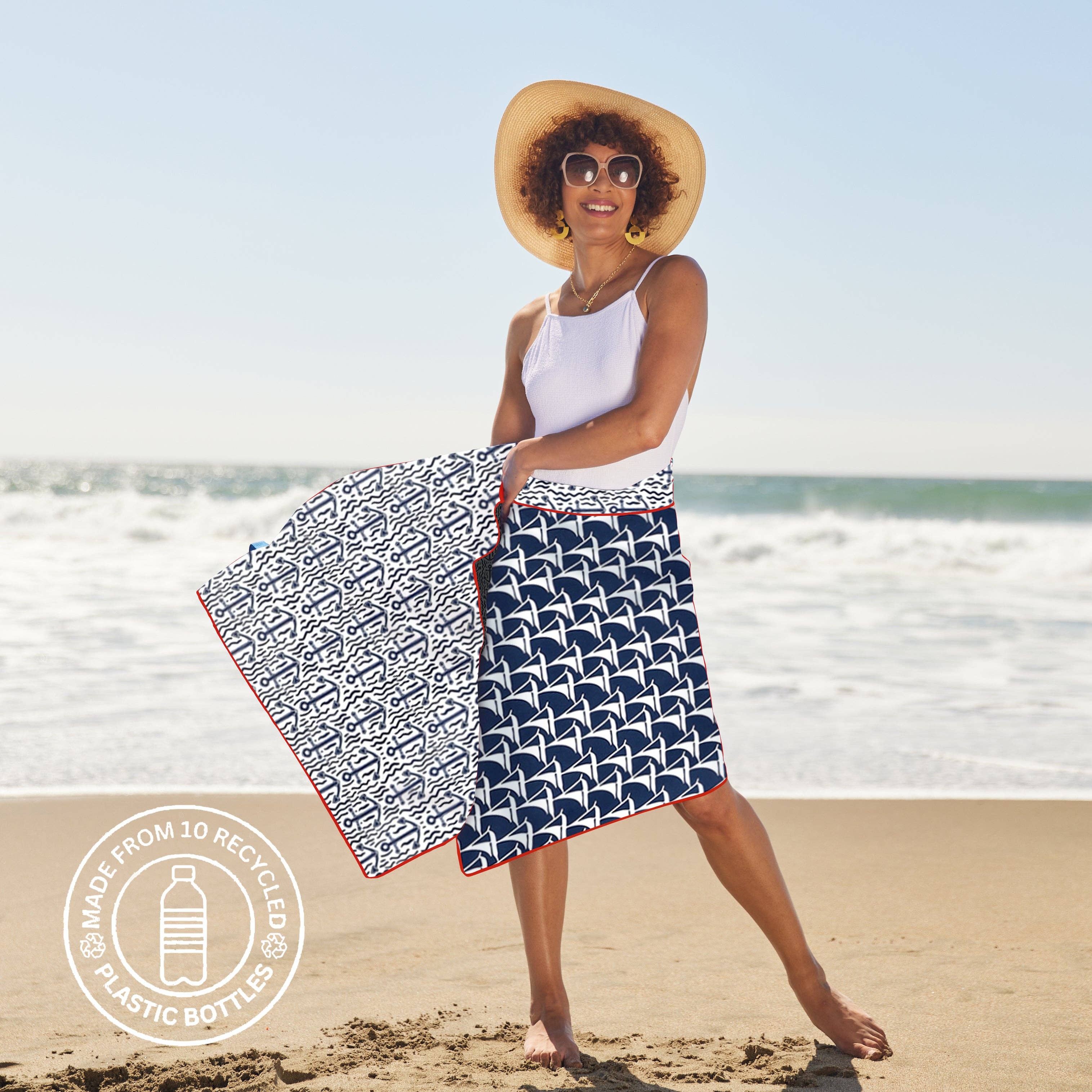 rockflowerpaper - SAILBOATS Reversible Beach Towel