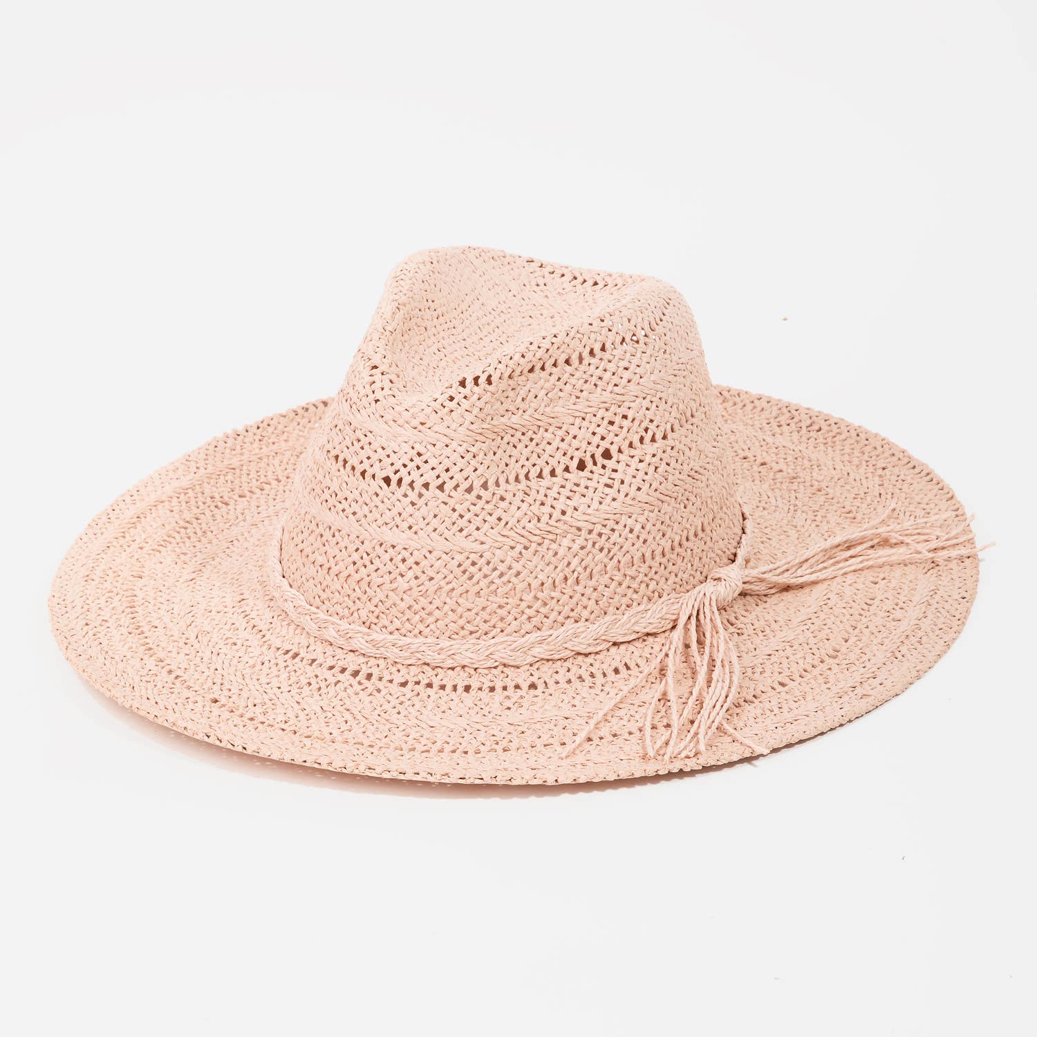 Collections by Fame Accessories - Braided Rope Band Straw Hat
