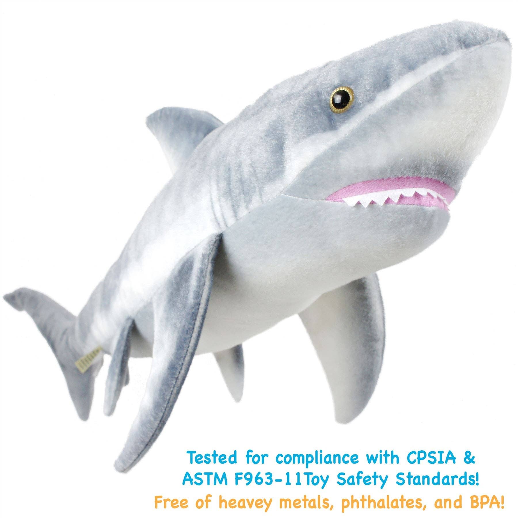 VIAHART Toy Co. - Sammy The Shark | 36 Inch Stuffed Animal Plush | By TigerHart Toys