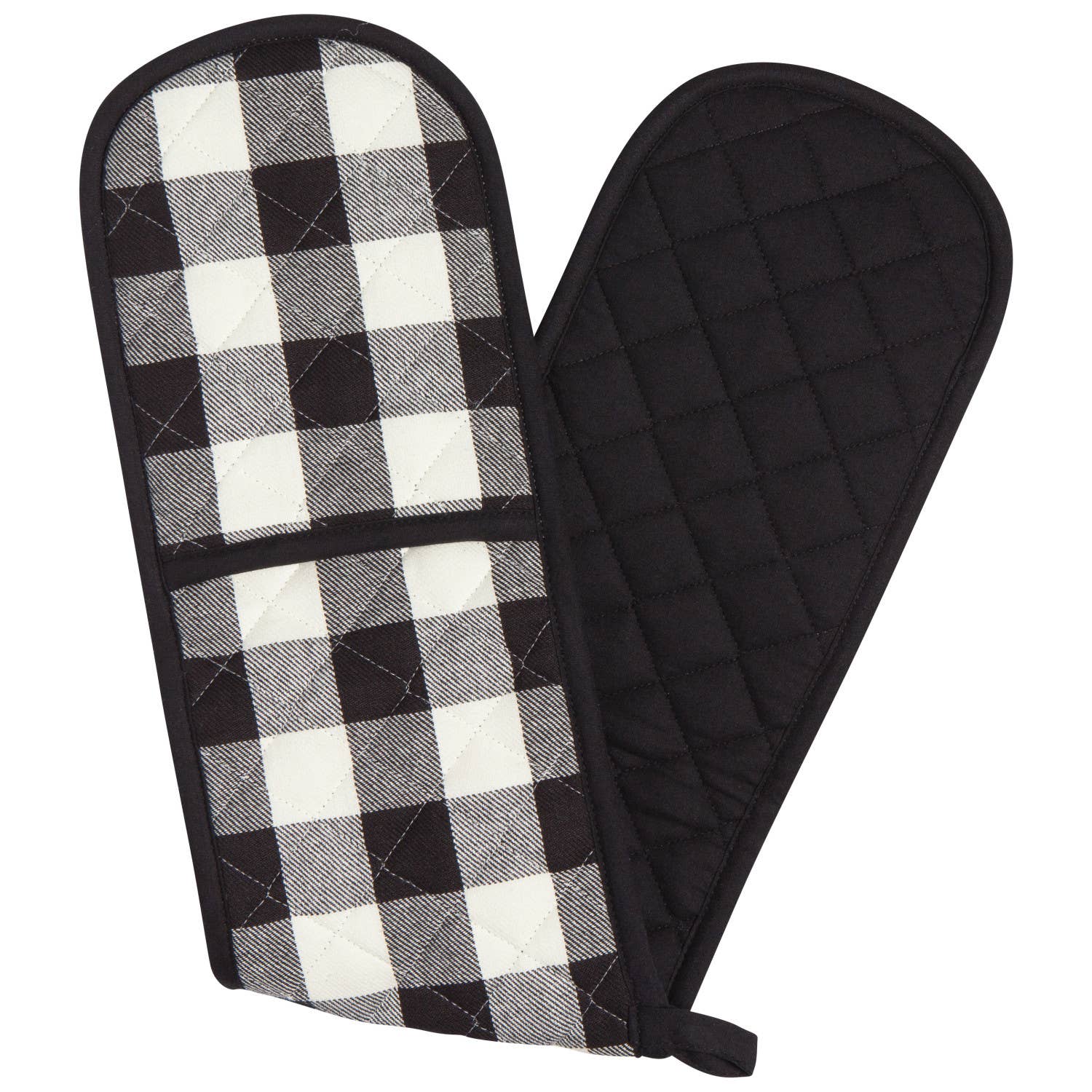 Now Designs by Danica - Black Check Double Oven Mitt
