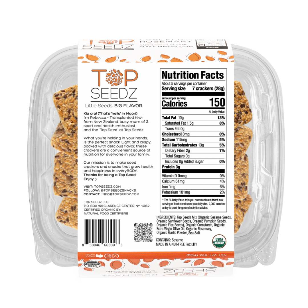 Top Seedz - Rosemary Crackers - 5oz - 12 Per Case