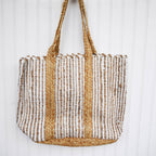 Chloe & Lex - Cotton Jute Natural White Tote