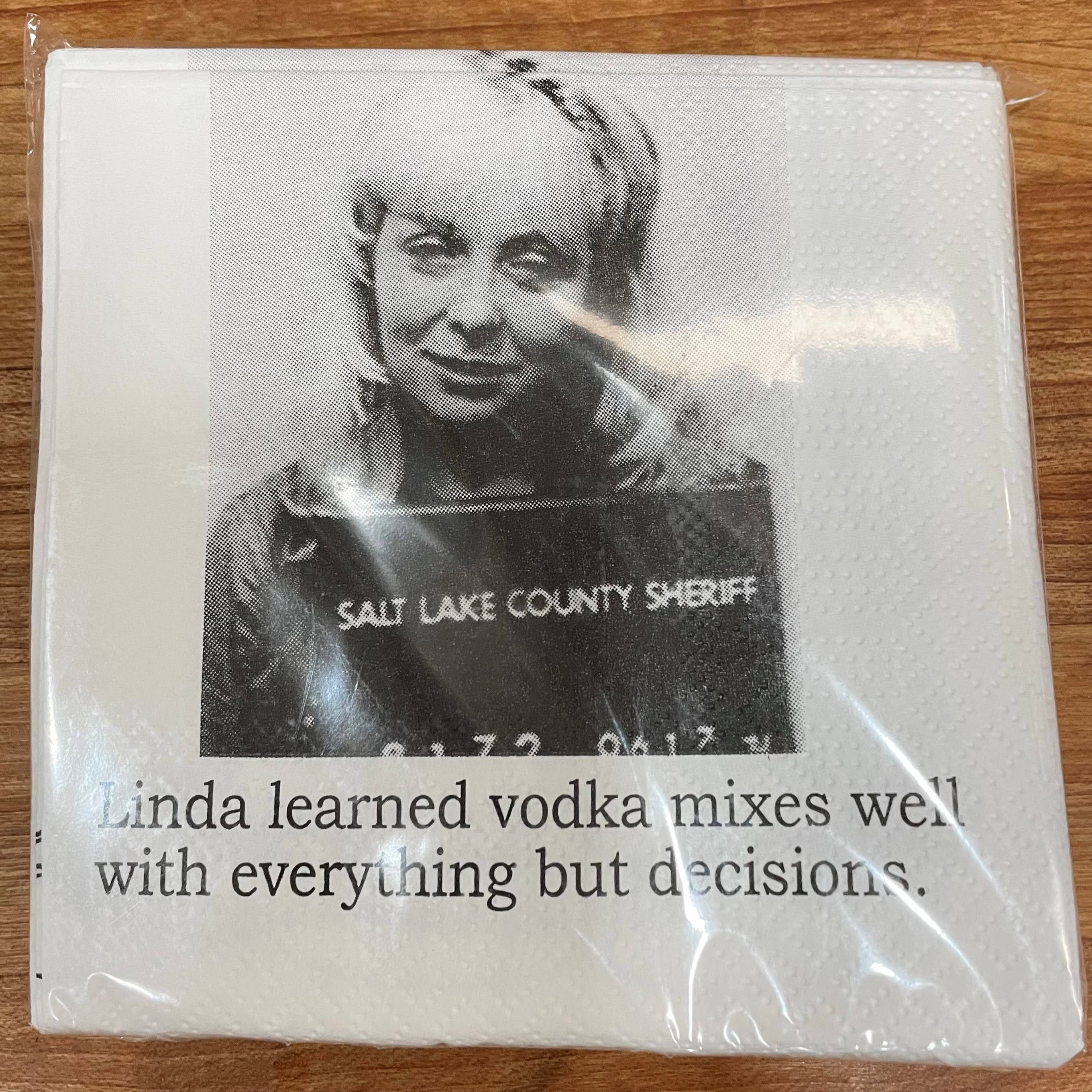 The 3 Sisters Design Co. - Big House Cocktail Napkins, Linda learned vodka mixes... - beaudega