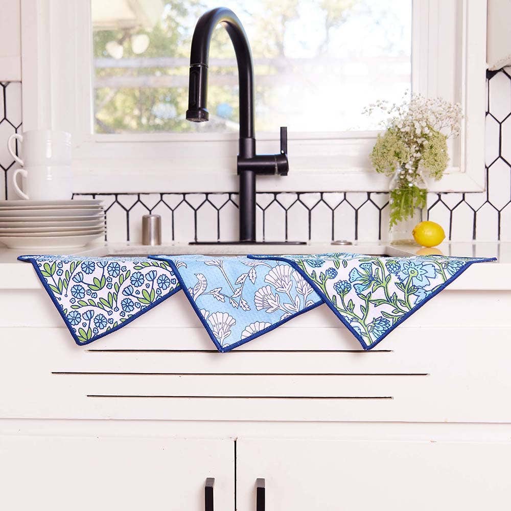 rockflowerpaper - BLAIRE BLUE Dish Cloths, Set of 3