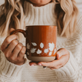 Sweet Water Decor - Fall Leaves Orange Stoneware Coffee Mug