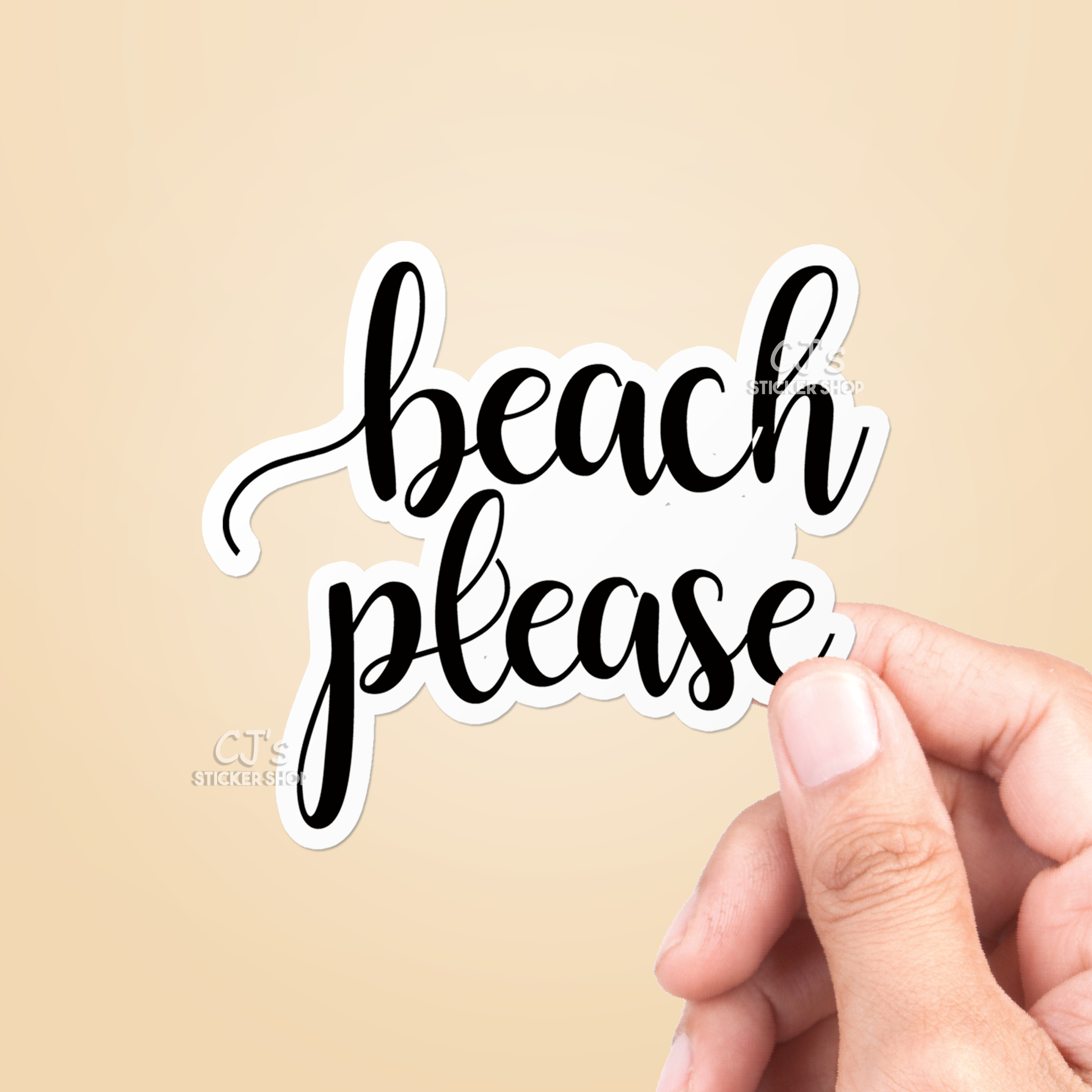 CJ's Sticker Shop - Beach Please Sticker Vinyl Decal