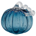 Boston International - 5.75" Savory Blue Glass Pumpkin Small Fall Autumn