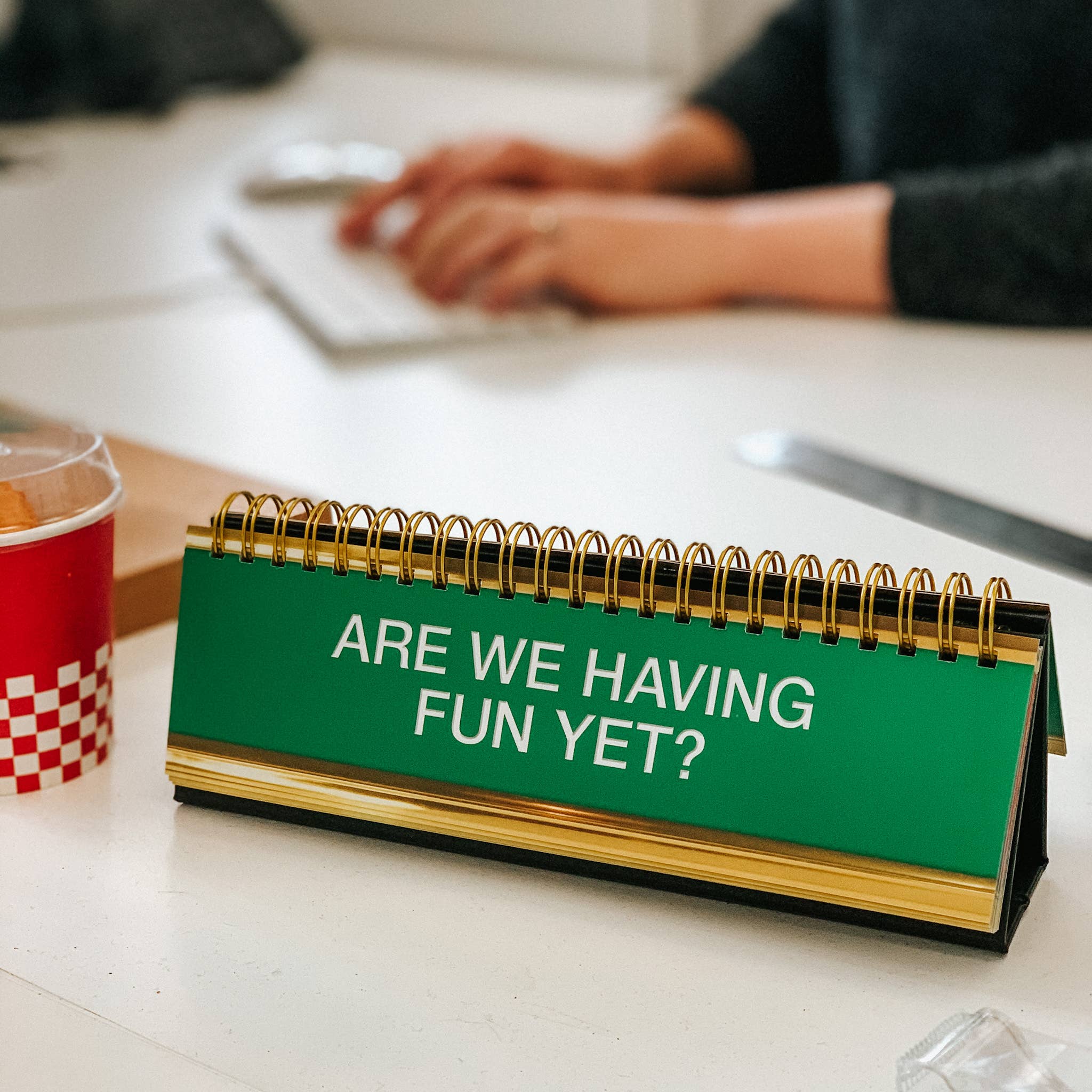 Fred & Friends - Daily Desk Plaque - Desktop Flip Book - 50 Fun Phrases