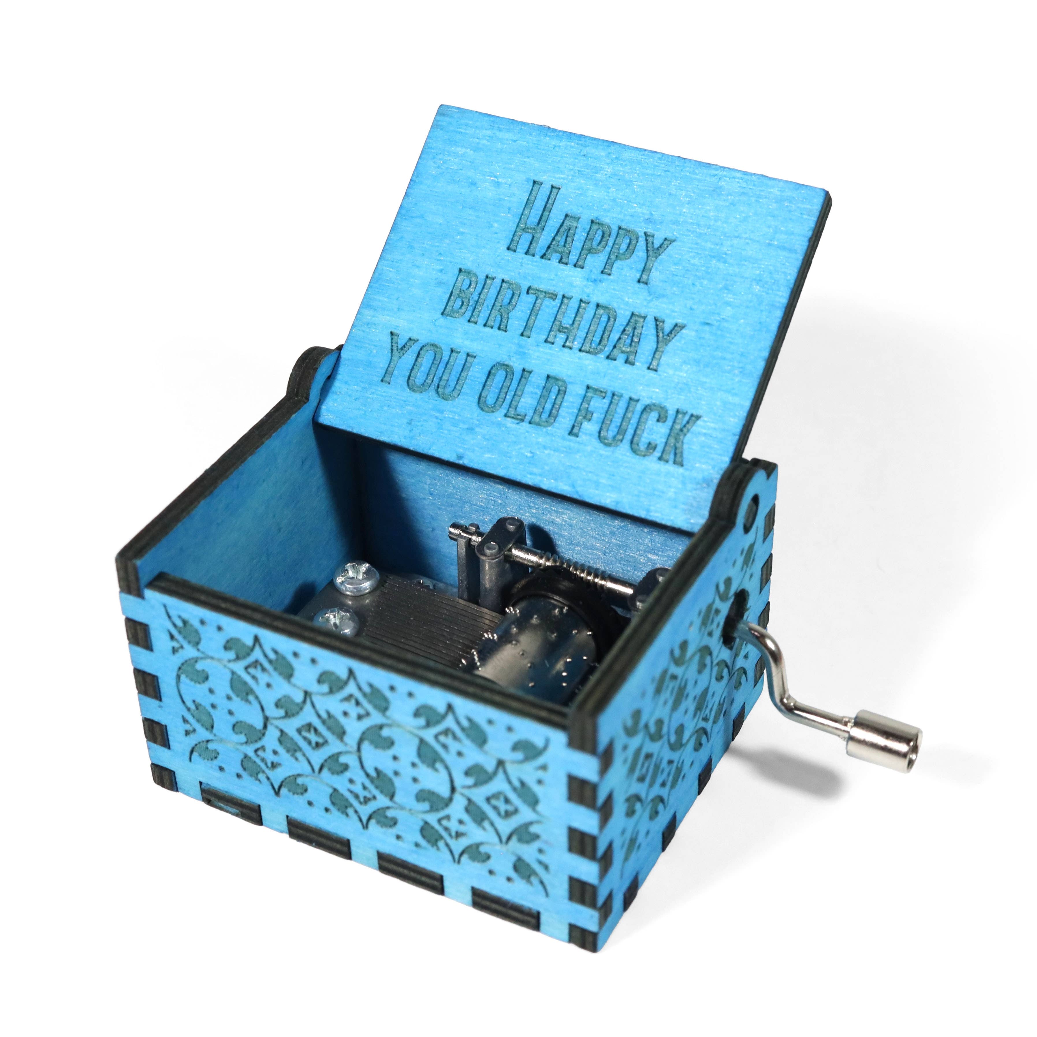 Bad Betty Greeting Co. - Funny "Happy Birthday You Old Fuck" Hand-Crank Music Box