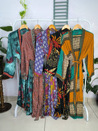 The Eastern Loom - Silk Soft Kimono | Upcycle Luxury Robe - One Size