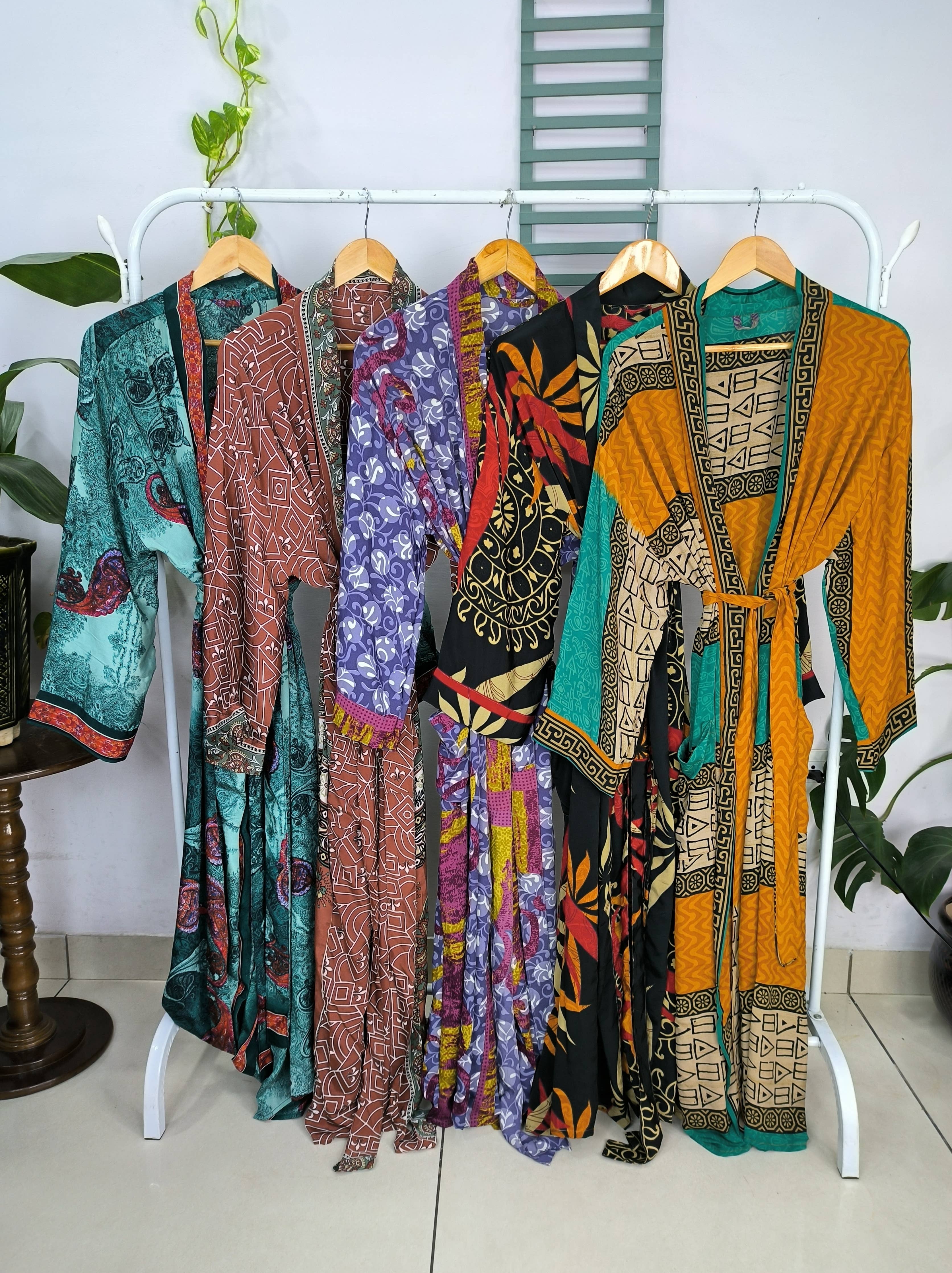 The Eastern Loom - Silk Soft Kimono | Upcycle Luxury Robe - One Size