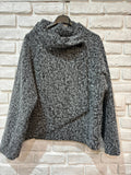 la maison des fibres naturelles - Kimono style jacket 09663 90% polyester 10% wool: Black