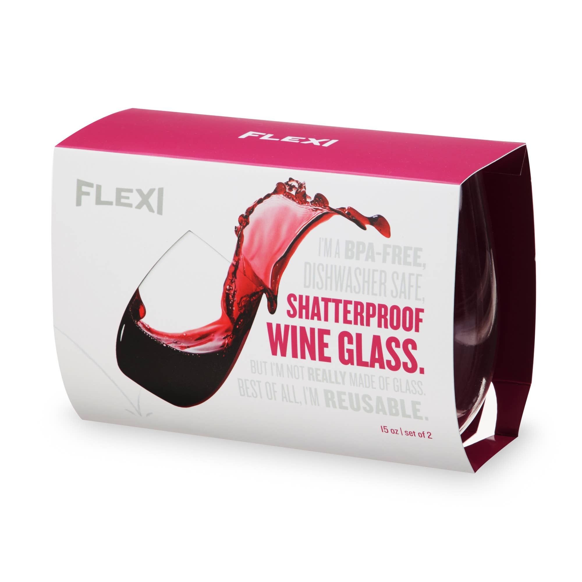 TRUE - Flexi Stemless Plastic Wine Glasses - Set of 2