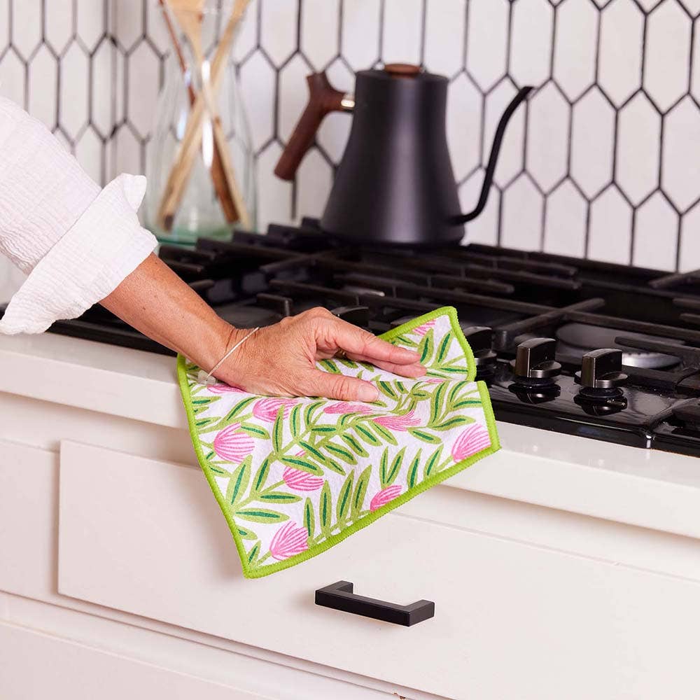 rockflowerpaper - PINK PAPAVER Dish Cloths, Set of 3