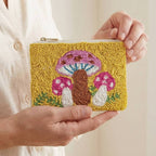 Collections by Fame Accessories - Vibrant Mushrooms Seed Beaded Coin Purse