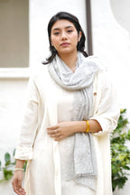 Dolma - Hand Felted Pure Cashmere Scarf Silver Grey