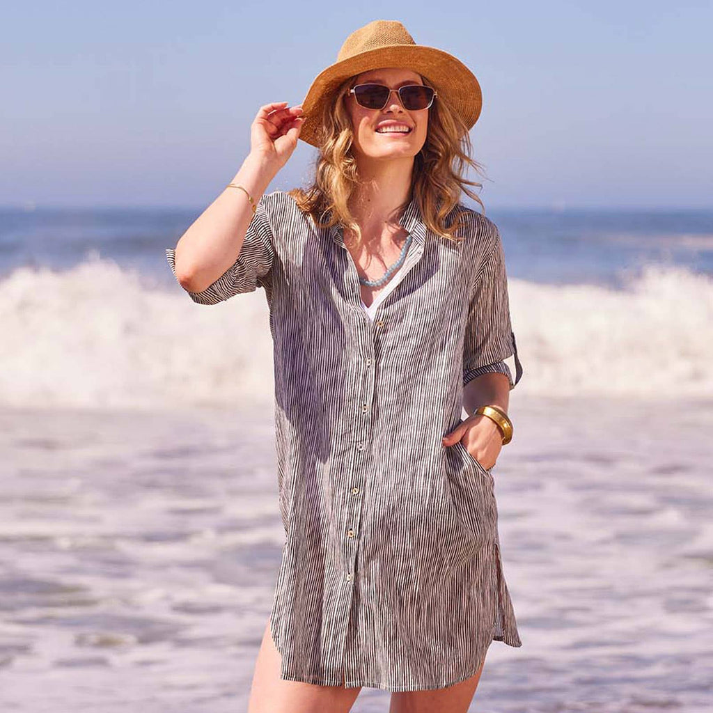SURI BLACK Button Down Beach Tunic