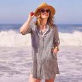 SURI BLACK Button Down Beach Tunic