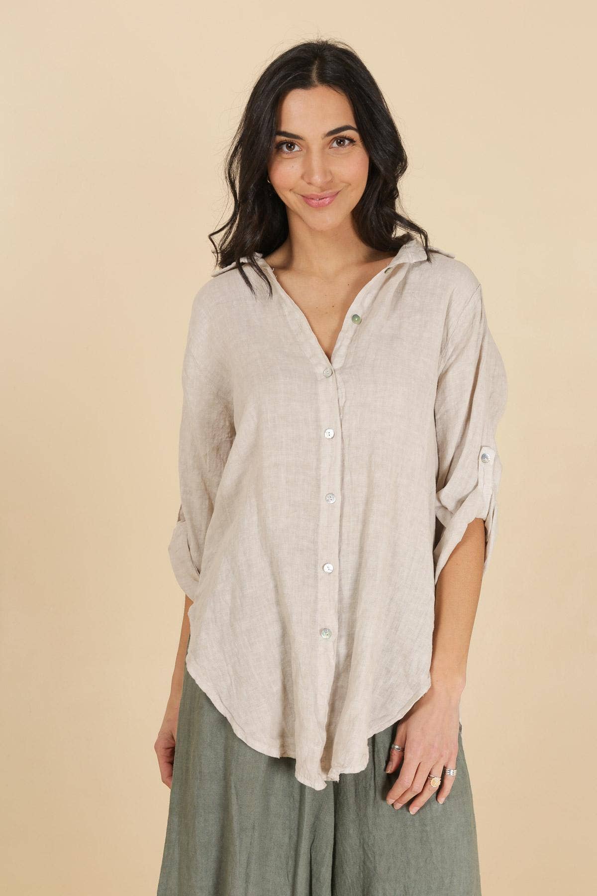 la maison des fibres naturelles - 100% linen shirt 620159