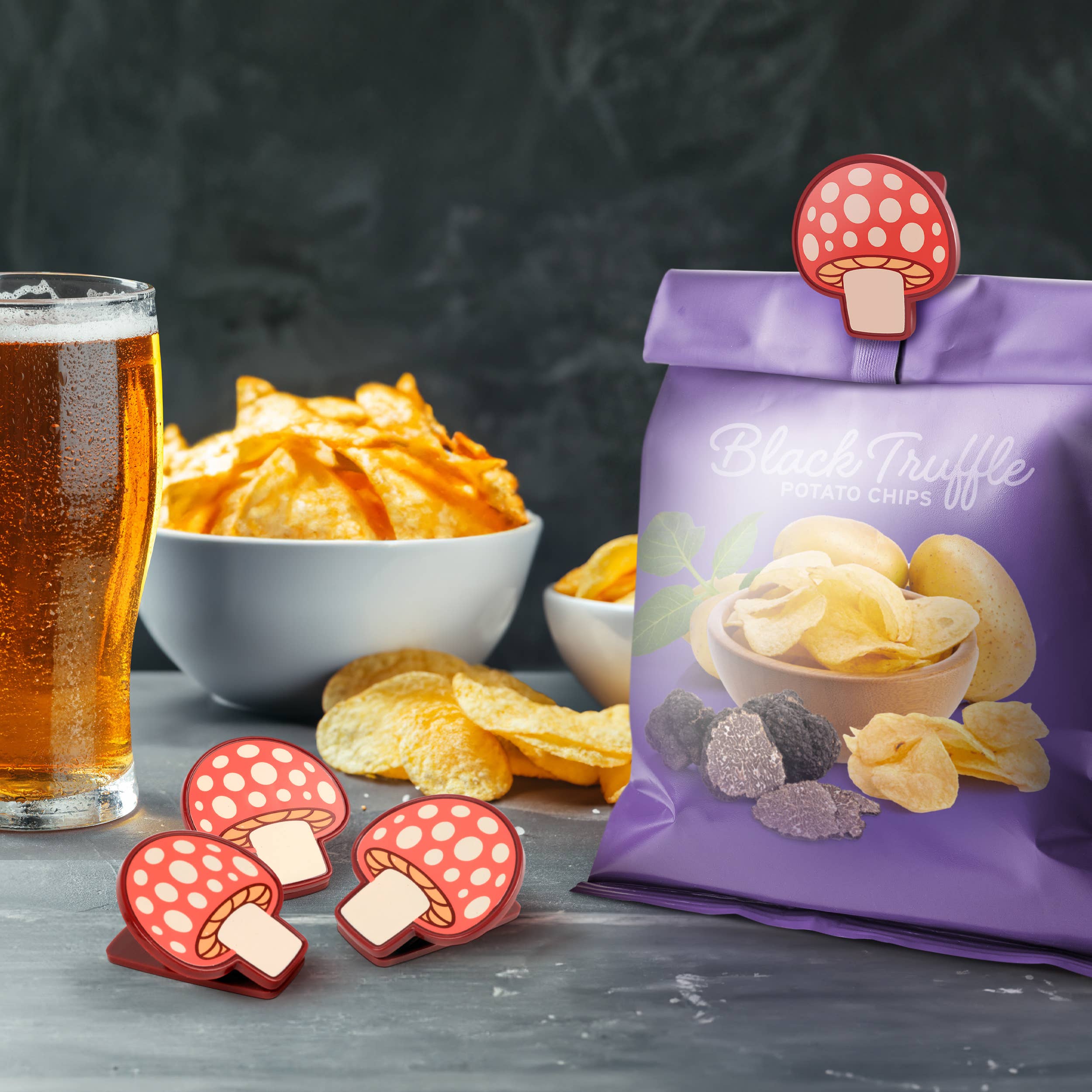 Fred & Friends - Shroommates - Mushroom Bag Clips- Set of 4