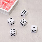 TRUE - White Party Game Playing Dice Set of 5