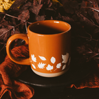 Sweet Water Decor - Fall Leaves Orange Stoneware Coffee Mug