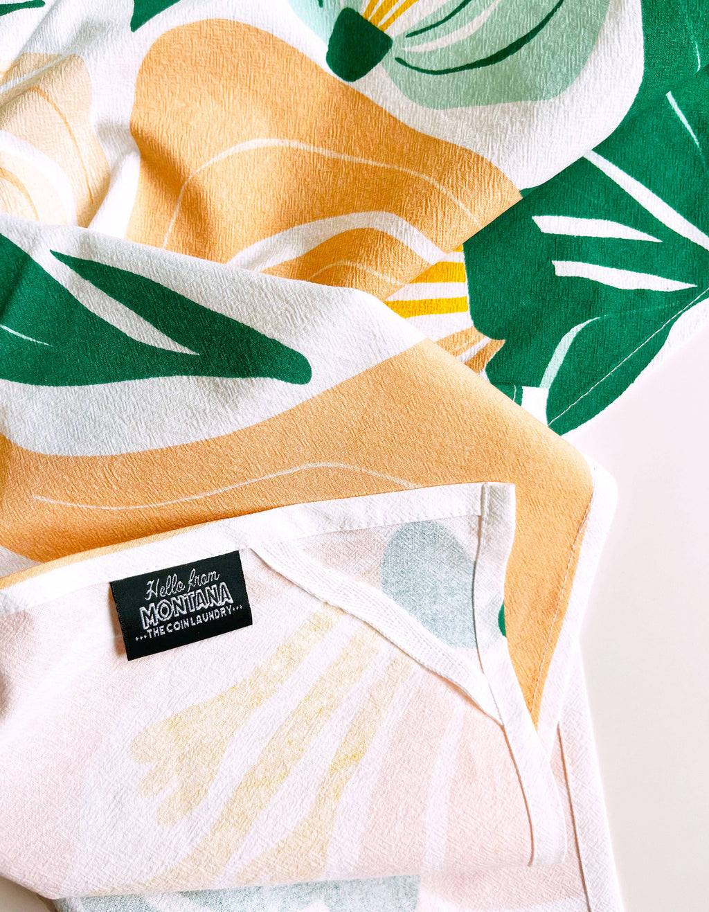 The Coin Laundry - Fancy as Fuck - PINK/GREEN Modern Floral Kitchen Towel