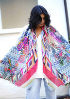 Dolma - Gul Embroidered Floral WoolScarf/Wrap 