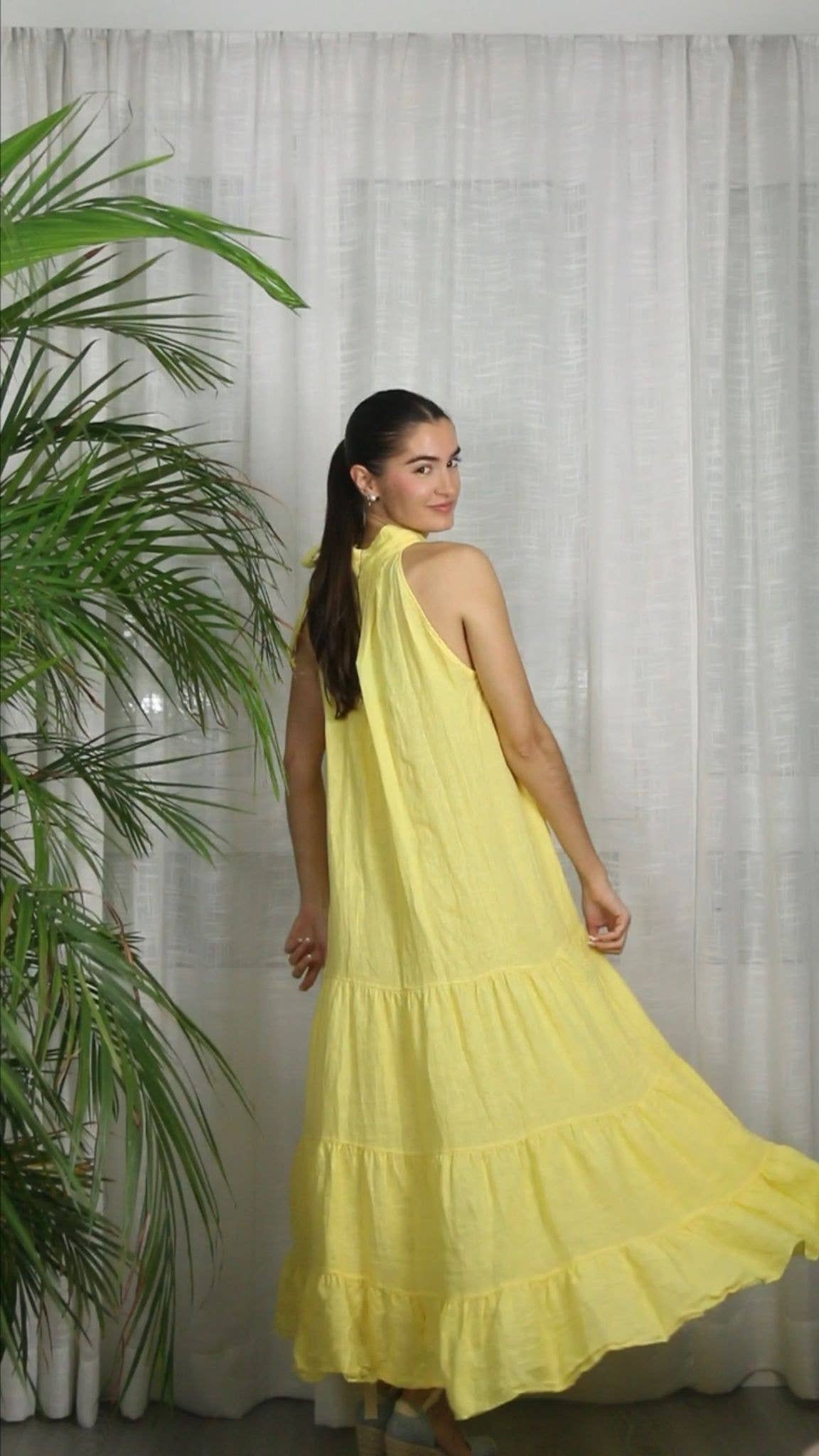 Linen & More - REF 72319 LONG DRESS BOW 100% LINEN