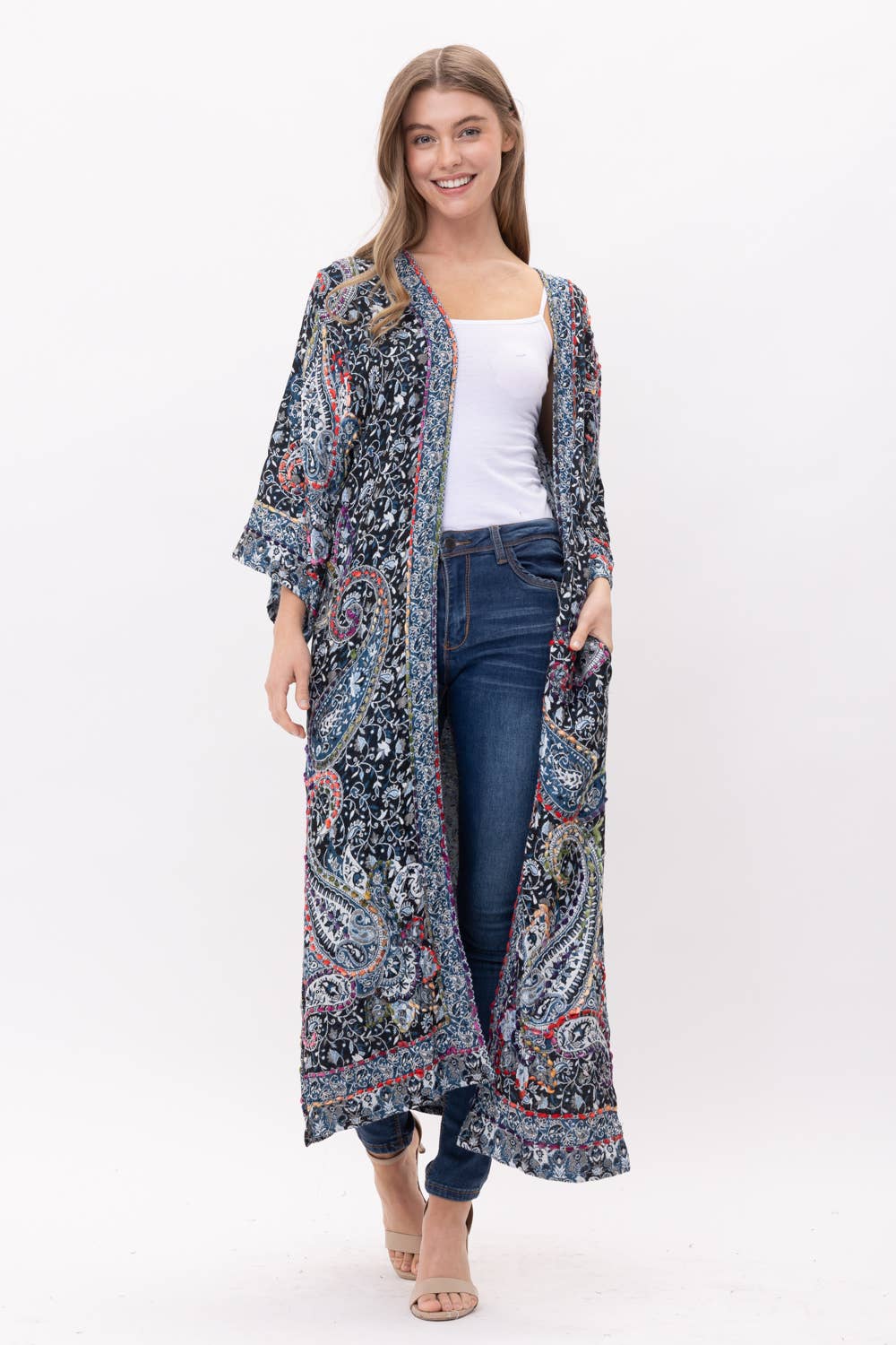 Raj Trading & Imports (USA) Inc. - Sierra Midnight Blue Thick Stitch Duster