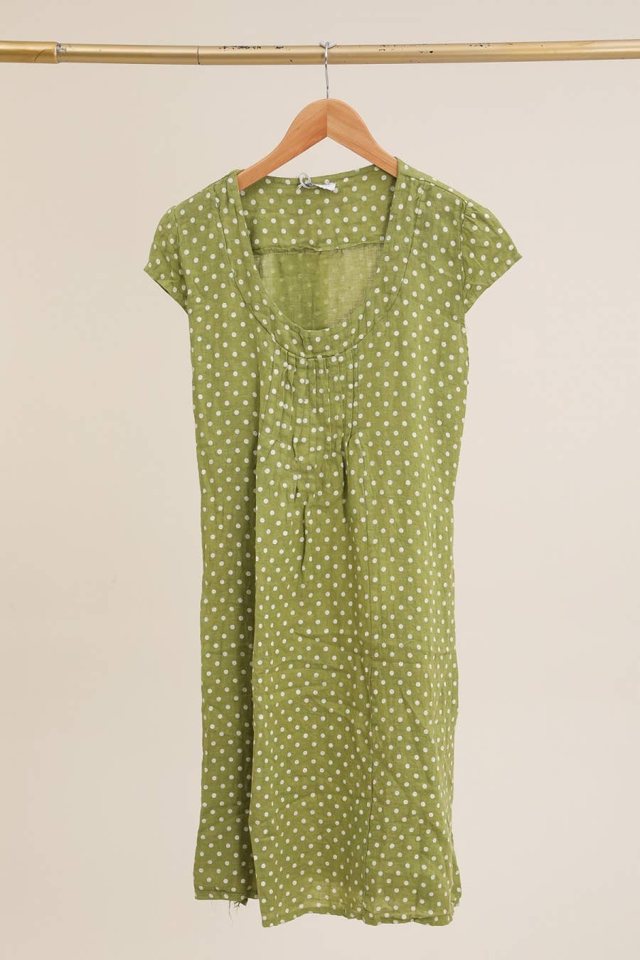 la maison des fibres naturelles - Polka dot patterned linen dress 9109 100% linen