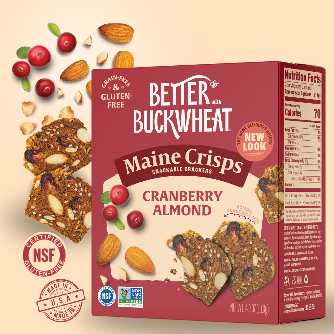 Better with Buckwheat | Maine Crisps - Cranberry Almond Crisps