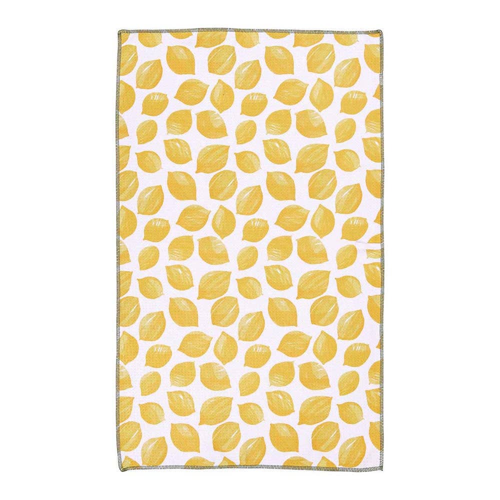 rockflowerpaper - Lemon Blossoms blu Kitchen Tea Towel