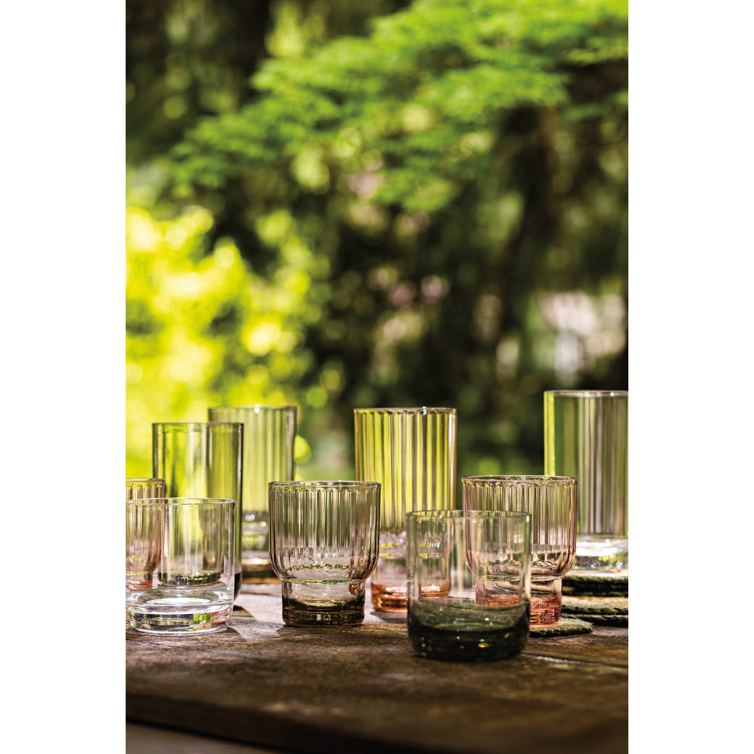 Now Designs by Danica - Acrylic Fluted DOF Glass - Olive Green