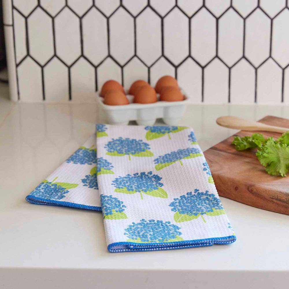rockflowerpaper - HYDRANGEA BLUE blu Kitchen Tea Towel