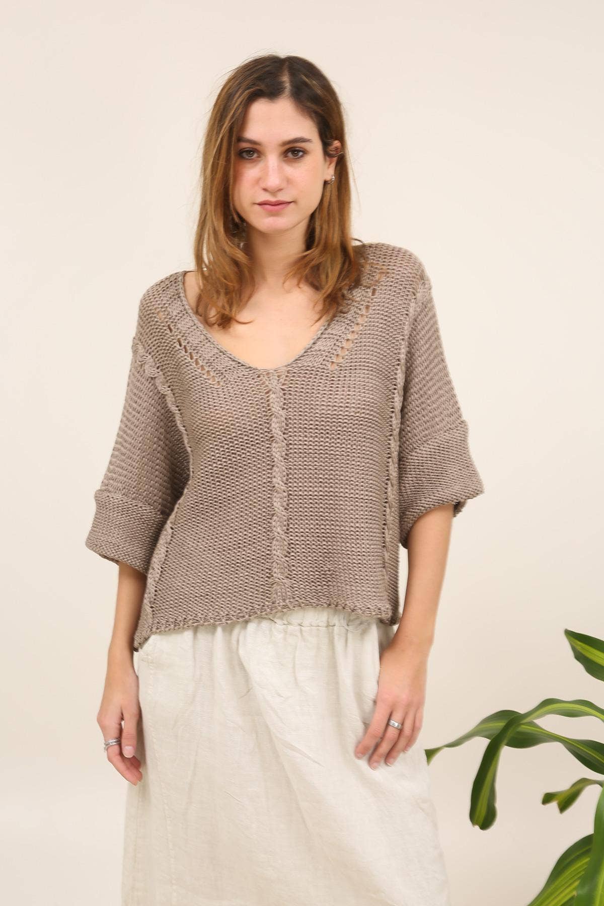 la maison des fibres naturelles - Cotton knit sweater 1916 100% LINEN