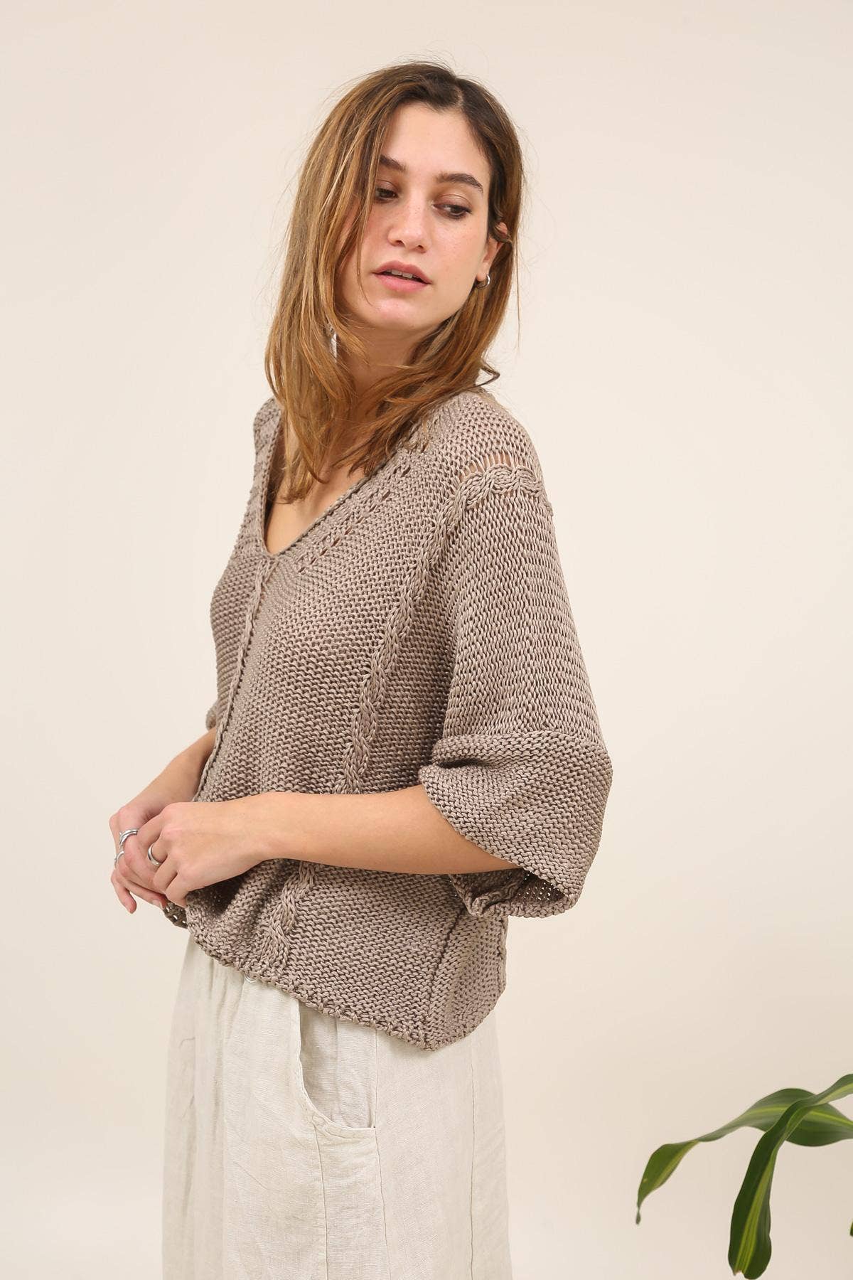la maison des fibres naturelles - Cotton knit sweater 1916 100% LINEN