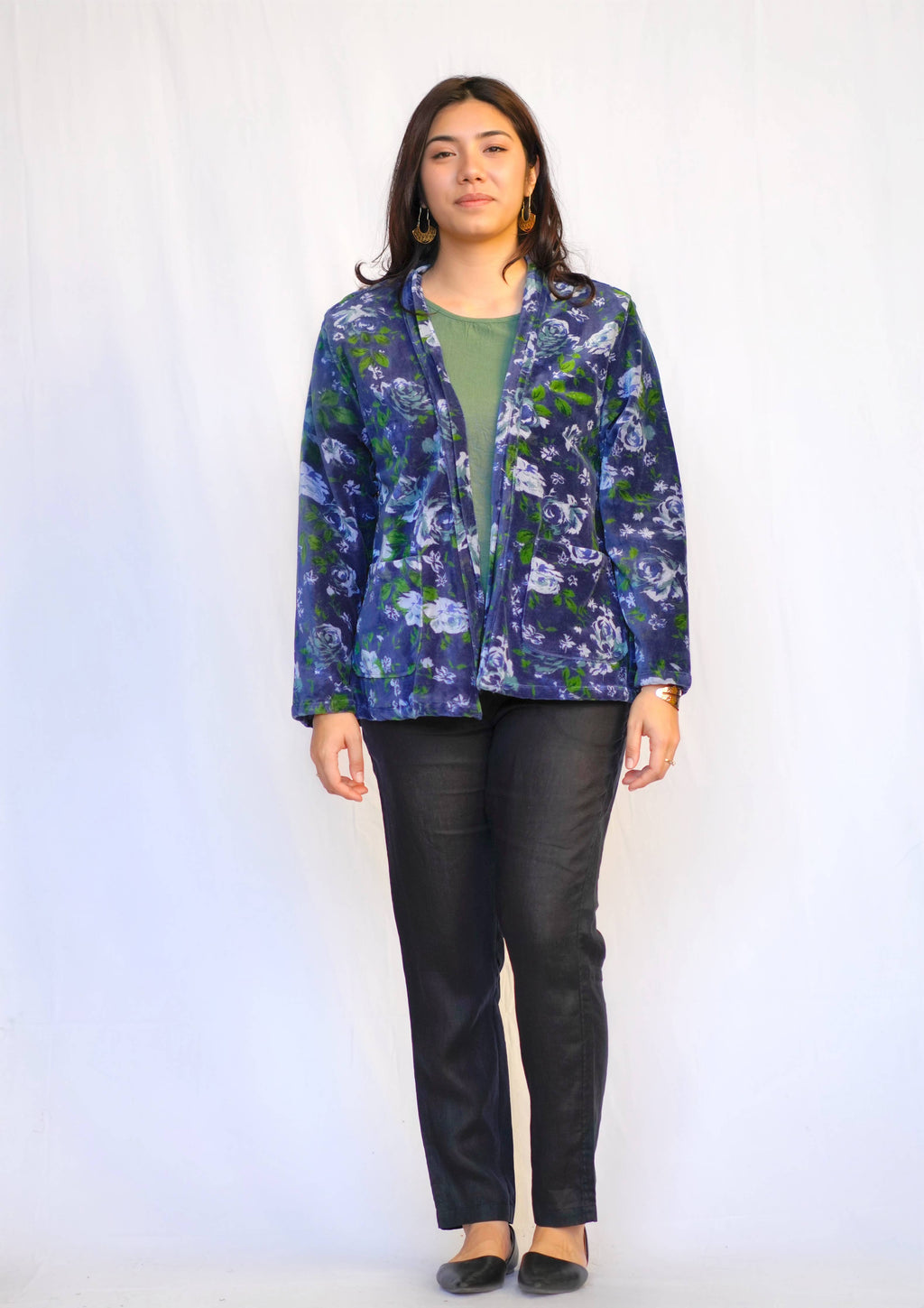 Dolma - Astrid Velvet Jacket-Navy