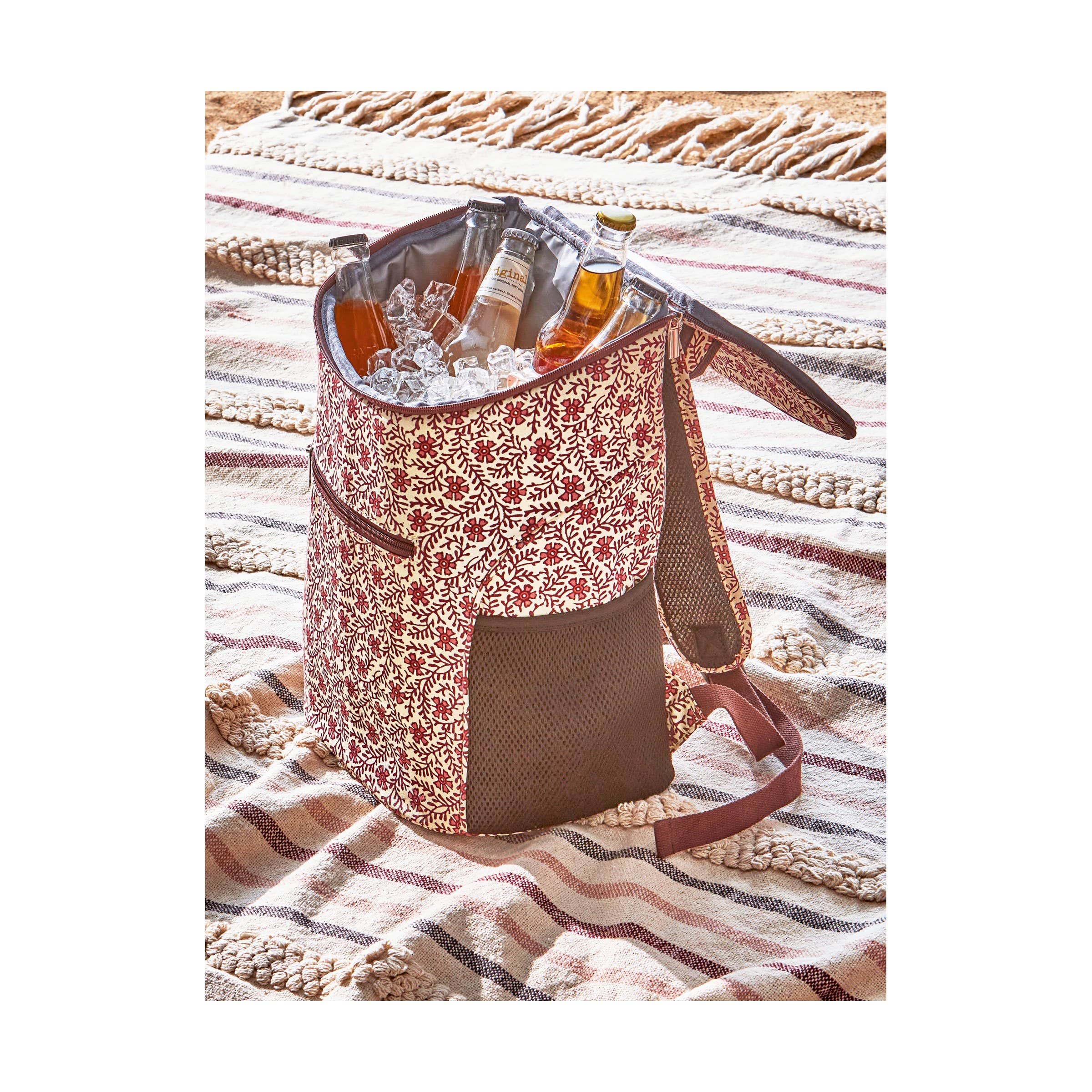 tag - Floral Vine Insulated Tote Wine Canvas Summer