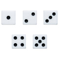 TRUE - White Party Game Playing Dice Set of 5
