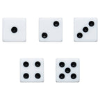 TRUE - White Party Game Playing Dice Set of 5